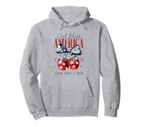 Arco patriottico e ciliegie God Bless America 1776 USA Cherry Felpa con Cappuccio