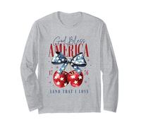 Arco patriottico e ciliegie God Bless America 1776 USA Cherry Maglia a Manica