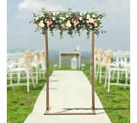 Arco per cerimonia nuziale in legno da 7 piedi per cerimonia - Gazebo da matrimonio rustico - Arco per palloncino quadrato per festa di nozze e cerimonia