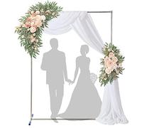 Arco per matrimonio, 1,8 x 1,5 m, per cerimonia nuziale, con base di supporto, struttura quadrata in metallo per matrimoni, feste, spose, giardino, esterni, arco rettangolare per decorazione di