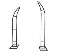 Arco per Matrimonio a Mezzaluna in Metallo - Supporto per fondale Curvo da 2 Pezzi con Base Rettangolare per Cerimonie, Feste di Compleanno, Addio al Nubilato e Baby Shower, Decorazioni per