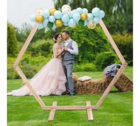 Arco per matrimonio, esagonale, in legno, stile retrò, eleganza, ad alta capacità di carico, per matrimoni, anniversari, 233 x 225 cm