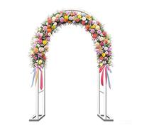 Arco per matrimonio, in ferro, con traliccio, zucca, cetriolo, vite, pergola, larghezza 1,4 m, 1,8 m, 2 m, 2,4 m, per esterni, giardino, decorazione per Natale, feste di compleanno (bianco, larghezza