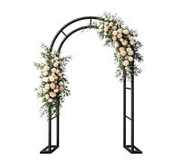 Arco per matrimonio, in ferro, con traliccio, zucca, cetriolo, vite, pergola, larghezza 1,4 m, 1,8 m, 2 m, 2,4 m, per esterni, giardino, decorazione per Natale, feste di compleanno (nero, larghezza