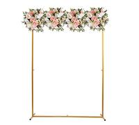 Arco per matrimonio, in metallo dorato, con basi, quadrato, da giardino, per matrimoni, feste di compleanno, anniversari, lauree, 2 m x 1,5 m