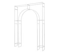 Arco per matrimonio, quadrato, regolabile, in metallo, bianco, classico, rettangolare, per matrimonio, con base, tubo portatile e drappeggio, per compleanni, feste, banchetti, 180 x 30 x 250 cm
