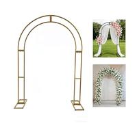 Arco per Palloncini in Metallo per Feste e Giardini con Parte Superiore Rotonda, Moderno Arco a Palloncino, Arco Matrimonio per Matrimoni e Decorazioni Festive,d'oro,H 240cm * W 150cm