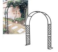 Arco per pergolato da giardino in metallo resistente, per piante rampicanti, resistente alle intemperie, graticcio per matrimonio, larghezza 140-370 cm, decorazione in acciaio nero per patio e cortile
