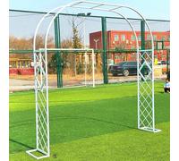Arco per pergolato da giardino in metallo resistente, per piante rampicanti, resistente alle intemperie, traliccio per pergola da esterno con basi