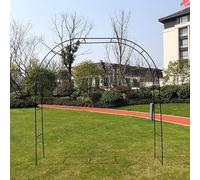 Arco per pergolato in metallo nero, antiruggine, per piante rampicanti e viti, decorazione per matrimoni, 350 x 220 cm, durevole pergolato per esterni