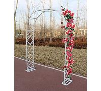 Arco per Piante Rampicanti Pergolato in Metallo Archi da Fiori Rose Decorazione Giardino Ingresso Arco Rampicanti con Base Bianco/Nero 140x230cm 180x230cm 220x230cm 260x230cm 300x230cm 340x230cm