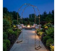 Arco per Rampicanti in Metallo 19mm, Arco da Giardino per Rose e Piante con Base Rimovibile, Pergolato Resistente per Matrimonio, Decorazione Esterna(Black,180x240cm)