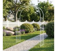 Arco per Rampicanti in Metallo 19mm, Arco da Giardino per Rose e Piante con Base Rimovibile, Pergolato Resistente per Matrimonio, Decorazione Esterna(White,180x240cm)