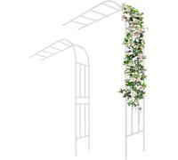 Arco per Rose, Archetto da Giardino, 270 220 180 60 90 120 150 240 cm Semiarco Traliccio per Rampicanti, Supporto in Acciaio, Resistente alle Intemperie Archi+(Size:WxH 120x240cm,Color:bianco)