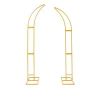 Arco per rose | Arco per rose in metallo stabile | Fioriera di nozze oro | Set da 2 pezzi con 2,1 m & 1,9 m di altezza | Tubo in acciaio + verniciatura a fuoco | per decorazione matrimonio / festa |