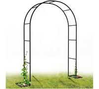 Arco per rose da giardino in metallo, pergolato da giardino con struttura extra larga per piante da giardino, pergolato con base, per giardino, prato, patio, cortile, nero, L 1,4 m x A 2,3 m (ver