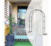 Arco per rose da giardino, resistente, resistente alle intemperie, traliccio decorativo con base per esterni, perfetto per eventi e paesaggistica, colore: nero