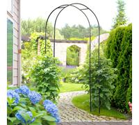 Arco per Rose e Rampicanti in Metallo, Arco da Giardino di Supporto per Piante e Decorazioni, 114x30x230cm, Nero Description:Lascia che la natura sia al centro del tuo giardino con l'arco per rampican