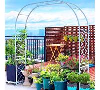 Arco per rose in ferro battuto per piante rampicanti, 140-370 cm, elegante pergolato da giardino bianco per viti e fiori, perfetto per la decorazione del giardino