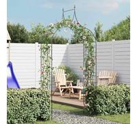 Arco per rose in ferro per il giardino, 129 x 60 x 283 cm, resistente alle intemperie, per piante rampicanti, verde scuro