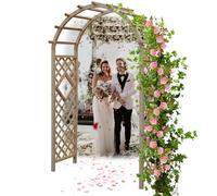 Arco per rose in legno per cerimonie nuziali, supporto per piante, supporto per fondali, robusto traliccio in legno, decorazione natalizia, pergola per giardino e cortile, 119,4 x 213,4 cm (larghezza
