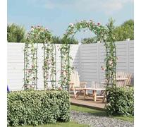 Arco per rose in metallo, 2 pezzi, 2,4 m di altezza, per piante rampicanti e rose, traliccio resistente alle intemperie con 1,4 m di larghezza, stabile con 4 piedi, facile da montare per giardino
