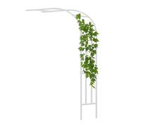 Arco per rose in metallo bianco per piante rampicanti, da giardino, vialetto, supporto a mezza altezza, robusto pergolato da giardino disponibile in misure da 120 a 240 cm, perfetto per ingressi e