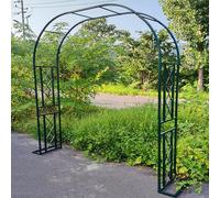Arco per rose in metallo con 8 clip di supporto per piante, 140-340 cm, traliccio da giardino, arco, struttura rampicante per eventi in cortile
