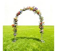 Arco Per Rose In Metallo Con Basi, Arco Per Rampicanti Larghezza Da 80cm A 350cm Traliccio Pergolato Da Giardino Per Piante Rampicanti, Supporto Sostegno Archetto(White,Width 200xHeight 220cm)