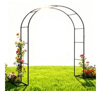 Arco Per Rose In Metallo Con Basi, Arco Per Rampicanti Larghezza Da 80cm A 350cm Traliccio Pergolato Da Giardino Per Piante Rampicanti, Supporto Sostegno Archetto(Black,Width 340xHeight 220cm)
