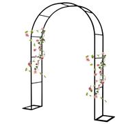 Arco per rose in metallo per giardino, 240 x 220 cm, decorazione per matrimoni, feste all'aperto, resistente, nero per anniversario e addio al nubilato, arco floreale