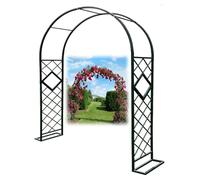 Arco per rose in metallo resistente, per giardino, forte supporto da esterno per piante rampicanti, viti e decorazioni per matrimoni, pergolato durevole per patio e prato (nero, 370 x 270 cm)
