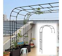 Arco per rose in metallo resistente per piante rampicanti, traliccio da giardino resistente alle intemperie, supporto semi-arco, disponibile in 220 cm-300 cm, elegante decorazione per pergola nera