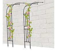 Arco per rose in metallo robusto, regolabile, larghezza 60-300 cm, altezza 240 cm, traliccio decorativo semicircolare, per giardino, esterno, supporto per piante, antiruggine, design elegante