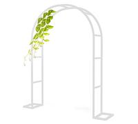 Arco per rose in metallo, traliccio da giardino per piante rampicanti, pergolato d'ingresso resistente, arco di supporto forte, larghezza 120-350 cm, elegante design bianco, perfetto per l'arredamento