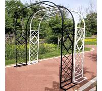 Arco per rose nere con basi, facile da montare, arco da giardino per piante rampicanti, 220 x 230 cm, decorazione per esterni resistente, colore verde marrone o bianco