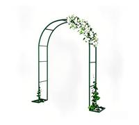 Arco per rose nero antiruggine, traliccio da giardino 200/220/230 cm, supporto per piante rampicanti, pergola decorativa per matrimoni, arco da giardino con base (verde, L 350 x H 22)