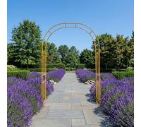 Arco per Rose Rampicanti da Giardino in Metallo Zincato 19mm, Pergolato Robusto con Basi per Piante come Glicine ed Edera, Supporto Elegante per Esterno(Yellow,240x240cm)