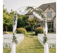 Arco per Rose Rampicanti da Giardino in Metallo Zincato 19mm, Pergolato Robusto con Basi per Piante come Glicine ed Edera, Supporto Elegante per Esterno(White,150x240cm)