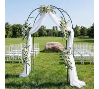 Arco per Rose Rampicanti da Giardino in Metallo Zincato 19mm, Pergolato Robusto con Basi per Piante come Glicine ed Edera, Supporto Elegante per Esterno(Black,220x240cm)