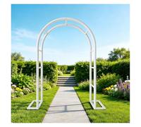 Arco Per Rose Rampicanti Da Giardino Resistente Traliccio Per Rose Arco Da Giardino In Metallo Pergolato Da Esterno In Ferro Per Fiori Piante Decorazioni Ed Eventi(Bianco,W200cm*H230cm)