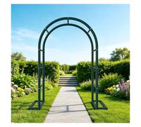 Arco Per Rose Rampicanti Da Giardino Resistente Traliccio Per Rose Arco Da Giardino In Metallo Pergolato Da Esterno In Ferro Per Fiori Piante Decorazioni Ed Eventi(Green,W280cm*H220cm)