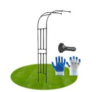 Arco per Rose Rampicanti, Garden Pergolas Metallo, Supporto in Acciaio, Semiarco Traliccio per Rampicanti per Piante Rampicanti, Decorazione Giardino,(Black,0.6M*2.4m/1.9FT*7.8FT)