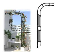 Arco per rose semicircolare in metallo, ideale come traliccio per piante rampicanti, prati, giardini e aiuole all'aperto (nero, 75 x 267 x 60 cm)
