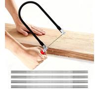 Arco per sega da traforo Seghetto da Traforo manuale con 8 Lame (4#6#8#10#) e Arco per Metallo e Legno Impugnatura in Legno Lame Organizzate Tagli di Precisione Seghetto