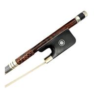 Arco per violino da esibizione 1 archetto per contrabbasso verticale in legno di serpente 3/4 con montatura in rame rana in legno di lettere crine di cavallo bianco/nero coda di cavallo(Type 2)