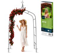 Plonos Arco per rose rampicanti, 265 cm, 4 ancore, in acciaio verniciato a polvere, resistente alle intemperie, ai raggi UV, verde scuro