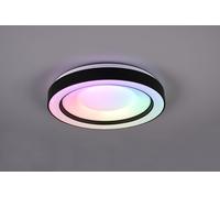 ARCO PLAFONIERA LED 22W 2500lm, 2700 - 6000K DIFFUSORE BIANCO EFFETTO STELLE CON BORDO CROMO RGB E TELECOMANDO MULTIFUNZIONE D.49CM DIMMERABILE