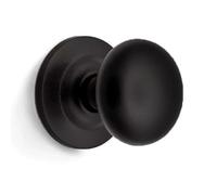 ARCO · Pomello fisso per porta d'ingresso - finitura nera opaca | design rotondo robusto | Pomello decorativo per esterno | Viti di fissaggio incluse