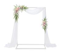 Arco quadrato per matrimonio 1,0 x 0,75 m, arco per palloncini in metallo, sfondo bianco, cornice per fiori, decorazione per matrimoni, feste di compleanno